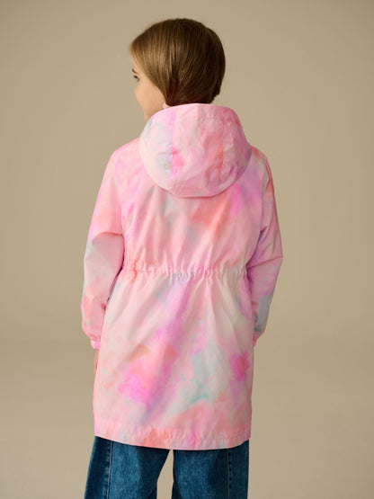 Pink Marble Print Shower Resistant Cagoule Jacket (3-16yrs)