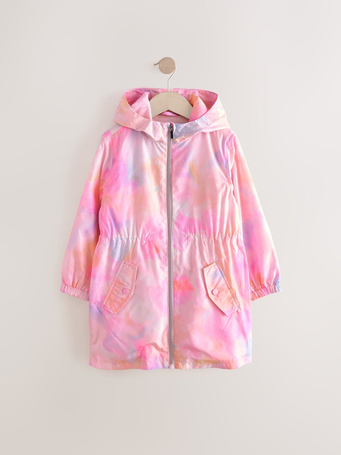 Pink Marble Print Shower Resistant Cagoule Jacket (3-16yrs)