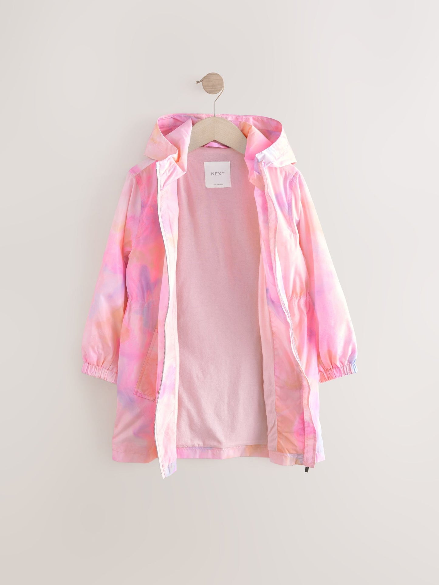 Pink Marble Print Shower Resistant Cagoule Jacket (3-16yrs)