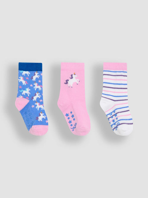 JoJo Maman Bébé Blue Cotton Socks 3 Pack image 1