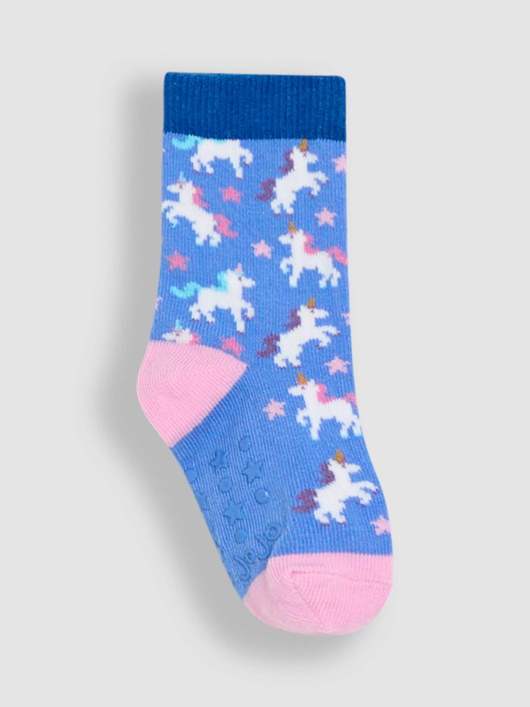 JoJo Maman Bébé Blue Cotton Socks 3 Pack image 2