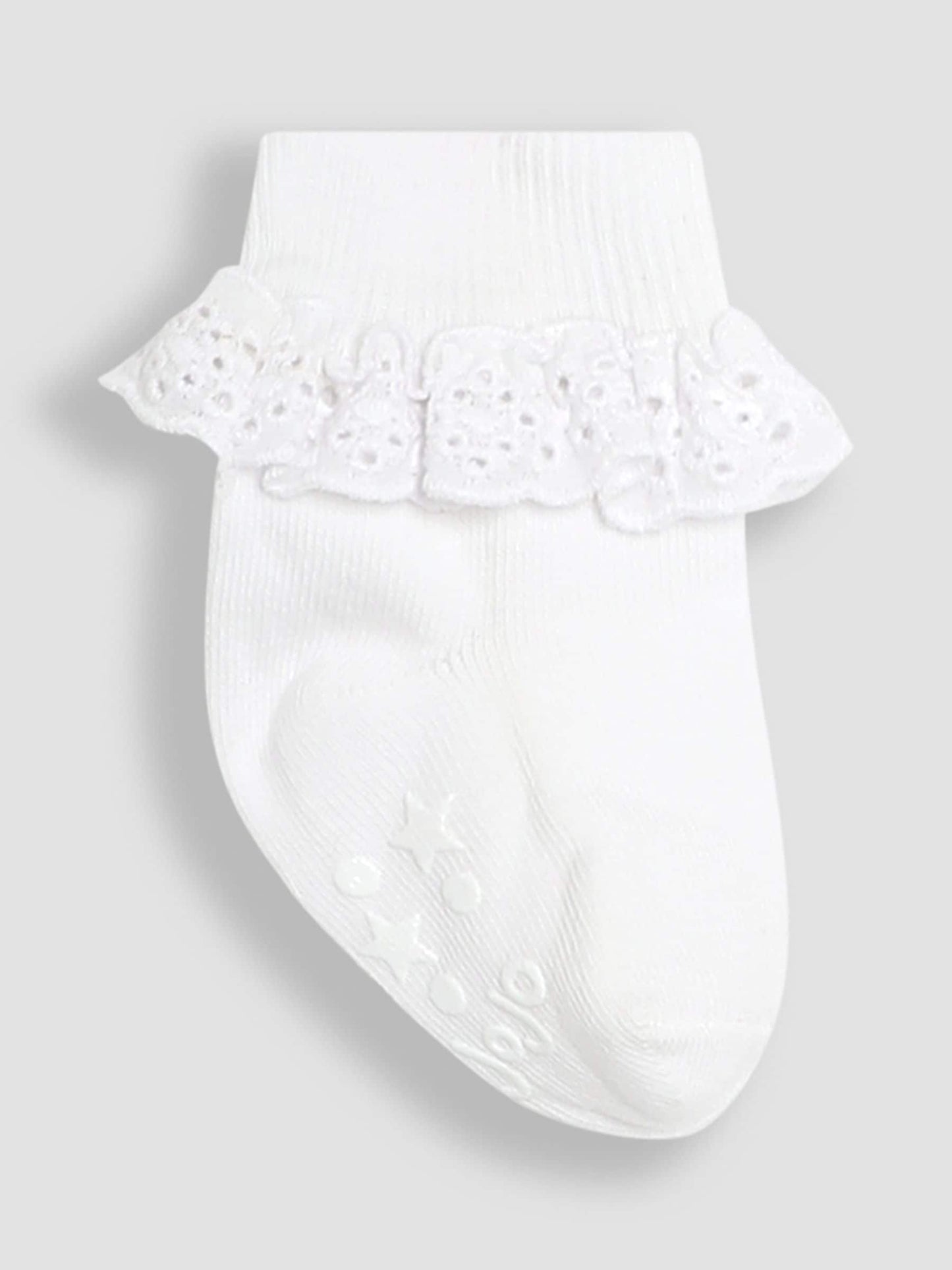 JoJo Maman Bébé Natural Frill Socks 3 Pack image 3