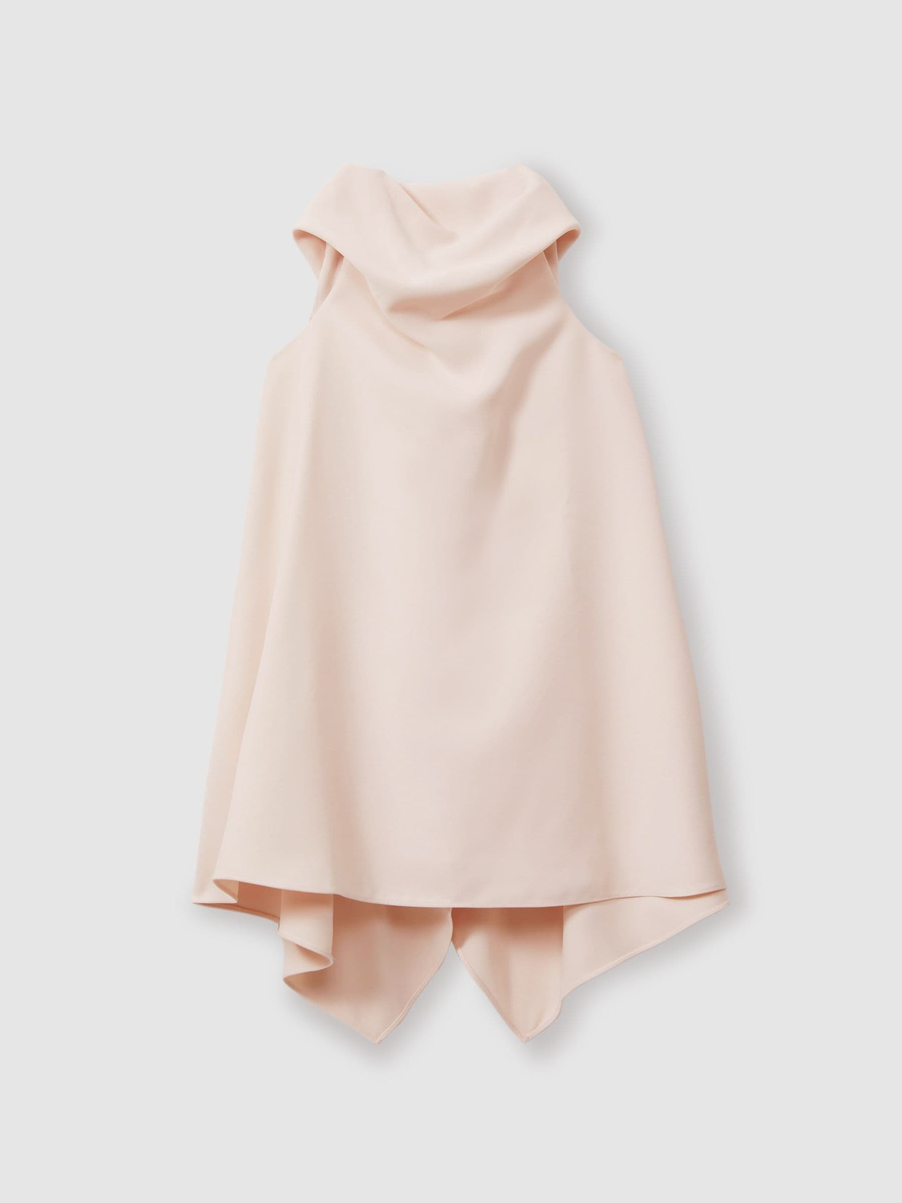 Reiss Pink Shauna High-Neck Drape Back Dress image 2