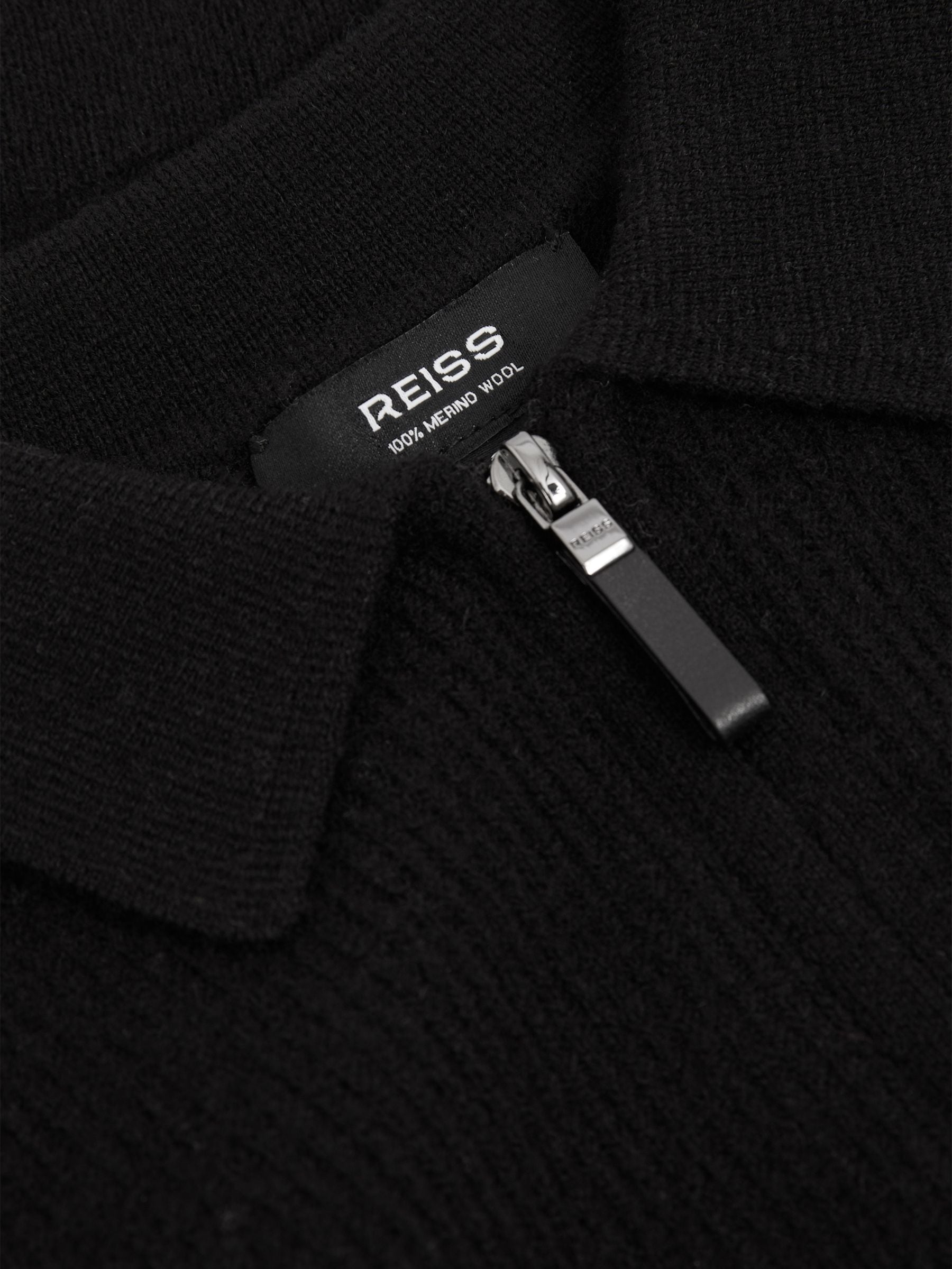 Dsiney Kidz - Reiss Black Regis 3-9 yrs Wool Quarter Zip Polo Shirt image 3