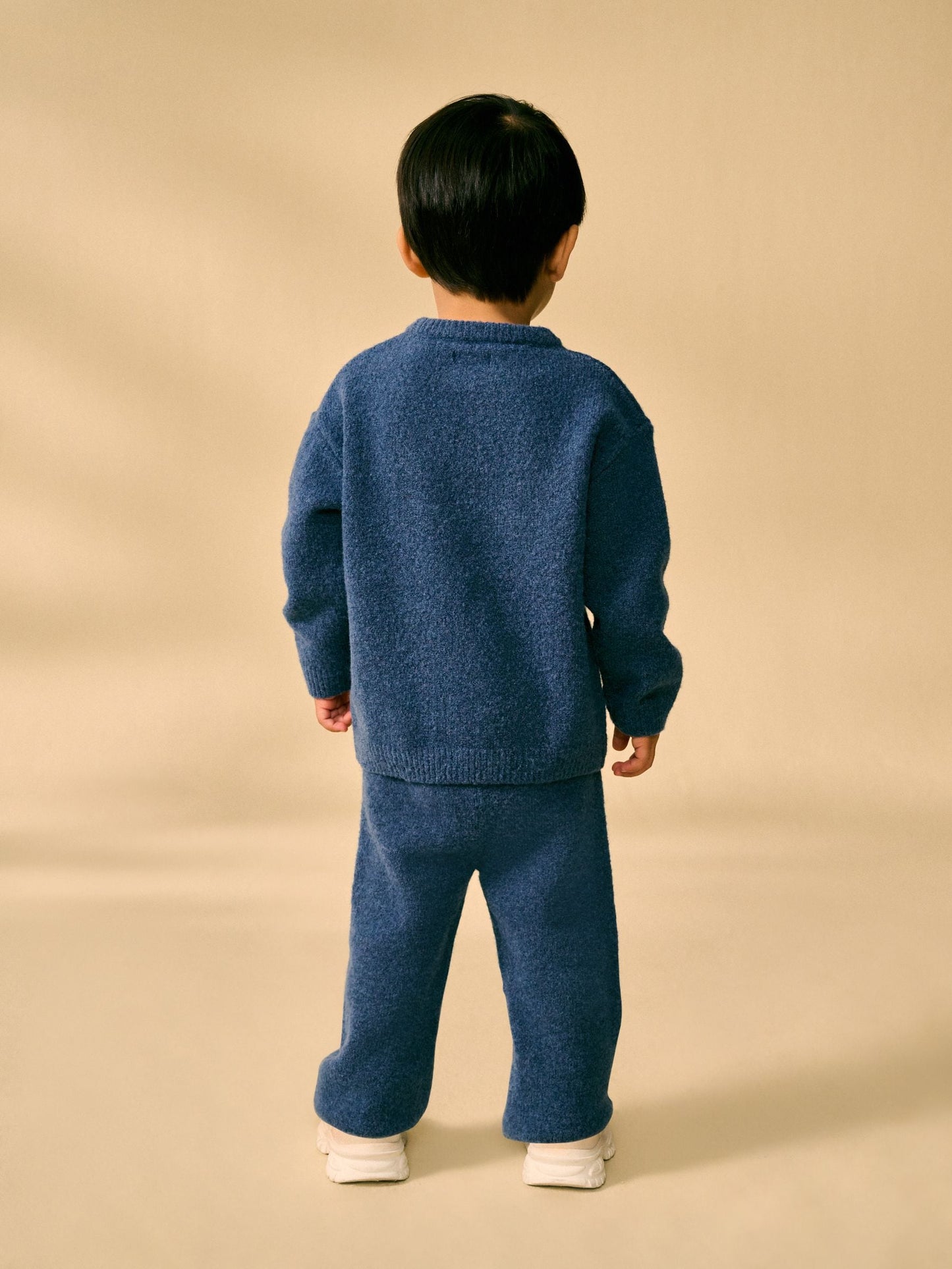 Navy Blue Knitted Crew Neck Jumper and Joggers Set (3mths-7yrs) image 2