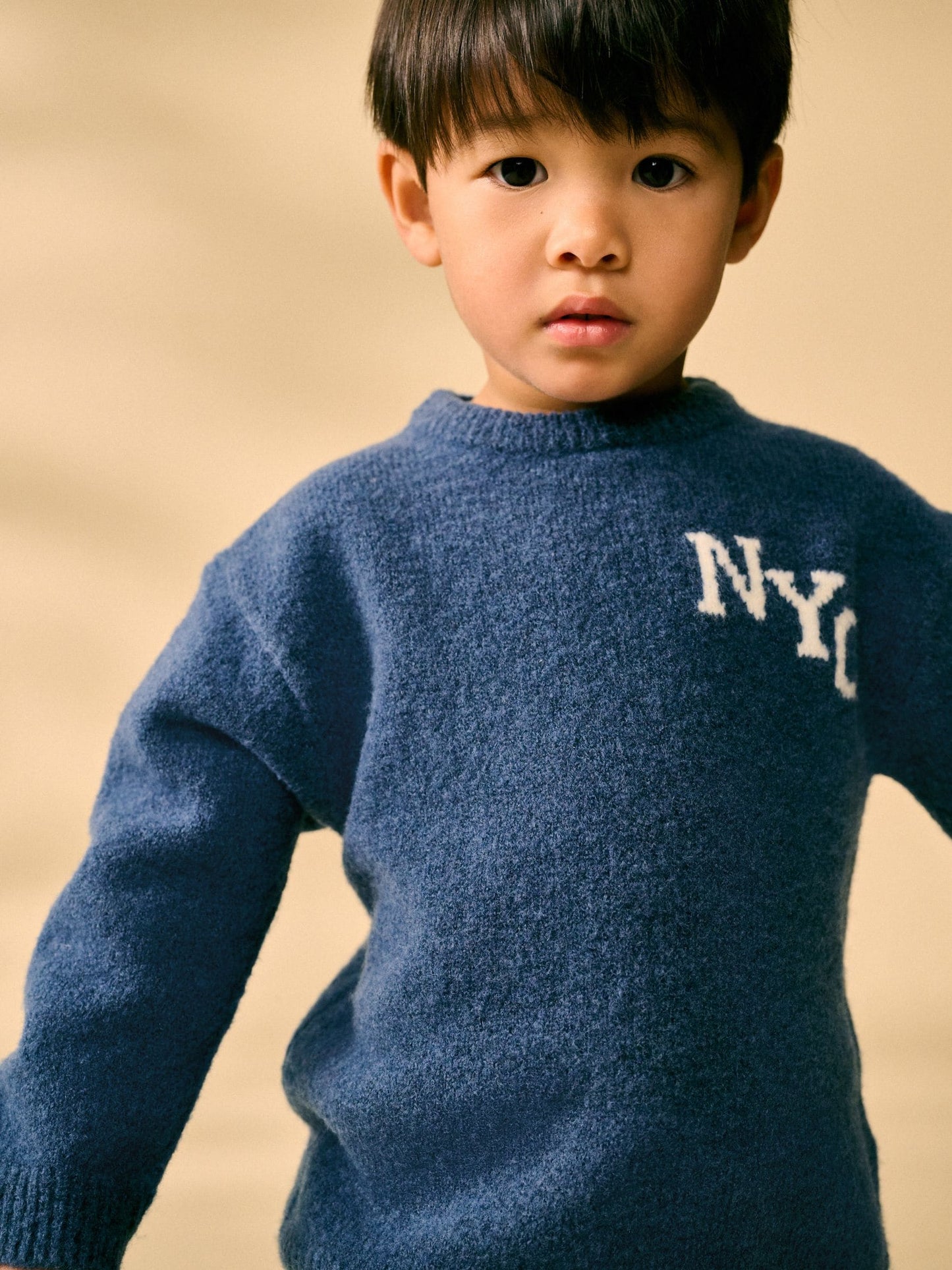 Navy Blue Knitted Crew Neck Jumper and Joggers Set (3mths-7yrs) image 5