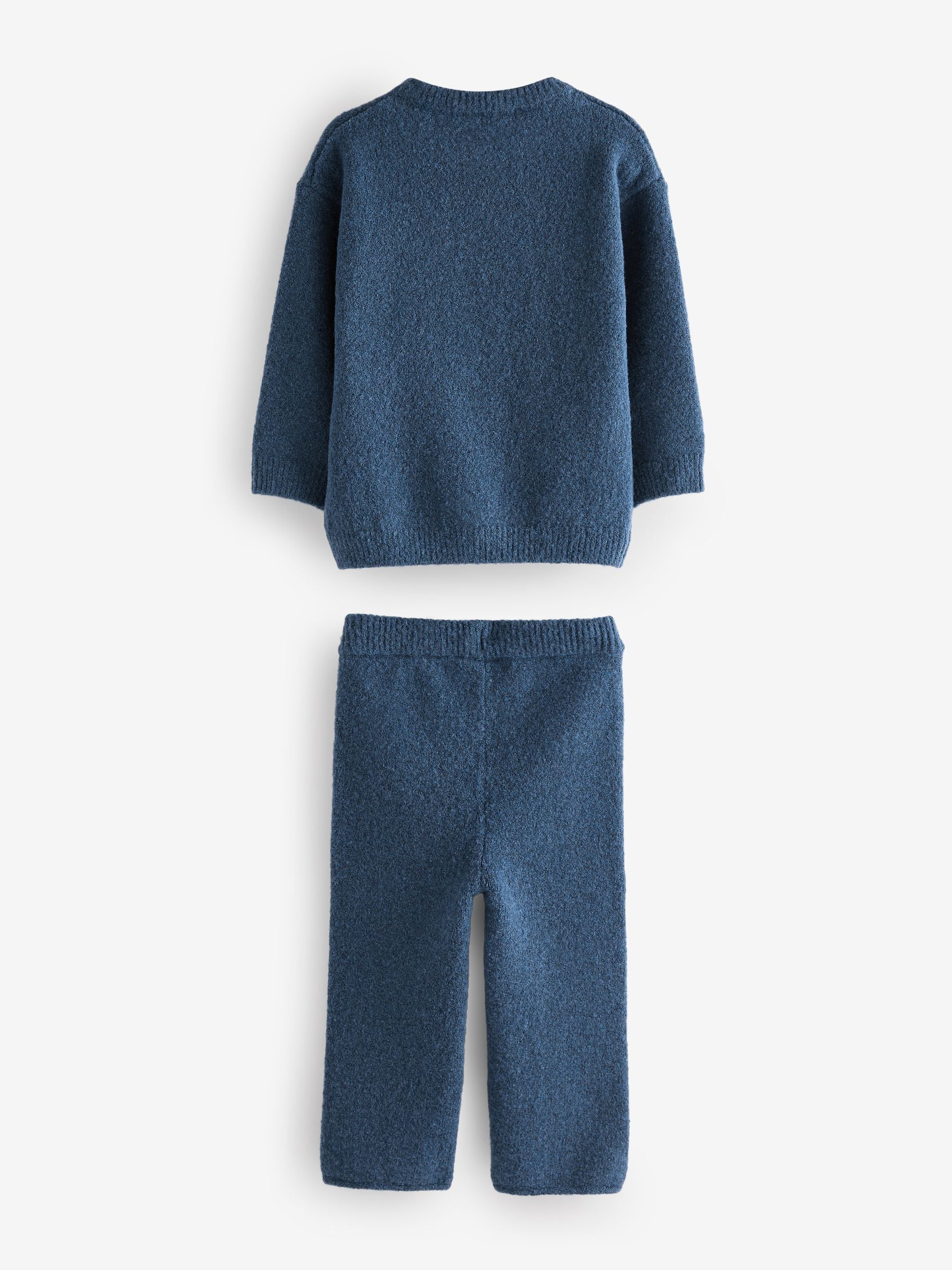 Navy Blue Knitted Crew Neck Jumper and Joggers Set (3mths-7yrs) image 9