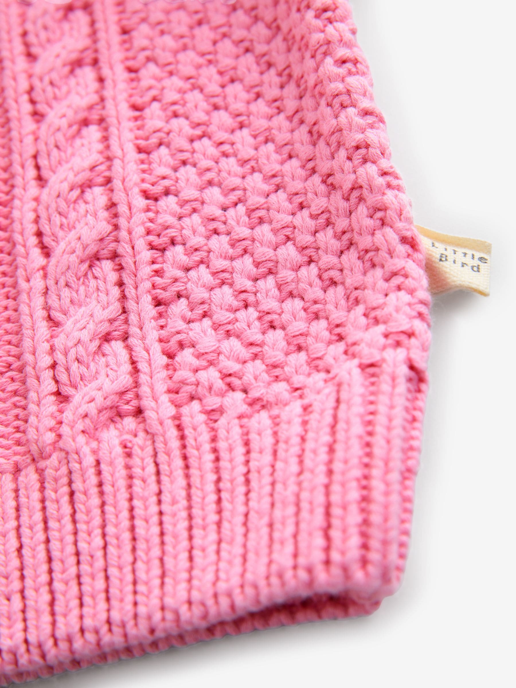 Dsiney Kidz - Little Bird by Jools Oliver Pink Knitted Cable Cotton Cardigan image 10