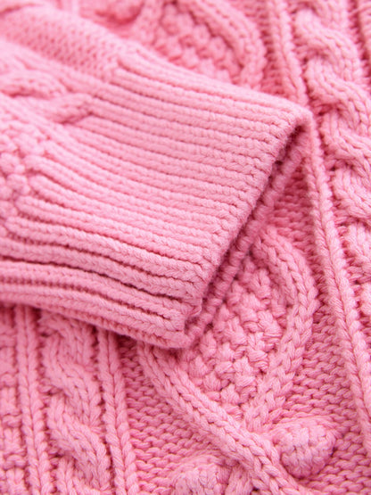 Dsiney Kidz - Little Bird by Jools Oliver Pink Knitted Cable Cotton Cardigan image 8