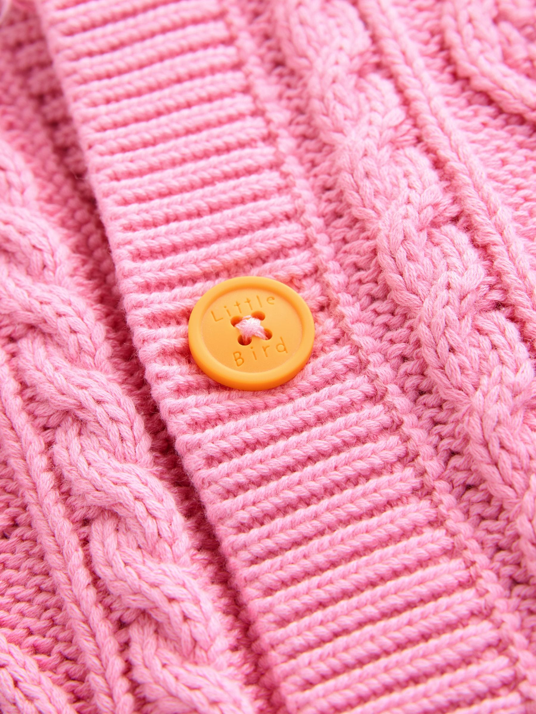 Dsiney Kidz - Little Bird by Jools Oliver Pink Knitted Cable Cotton Cardigan image 9