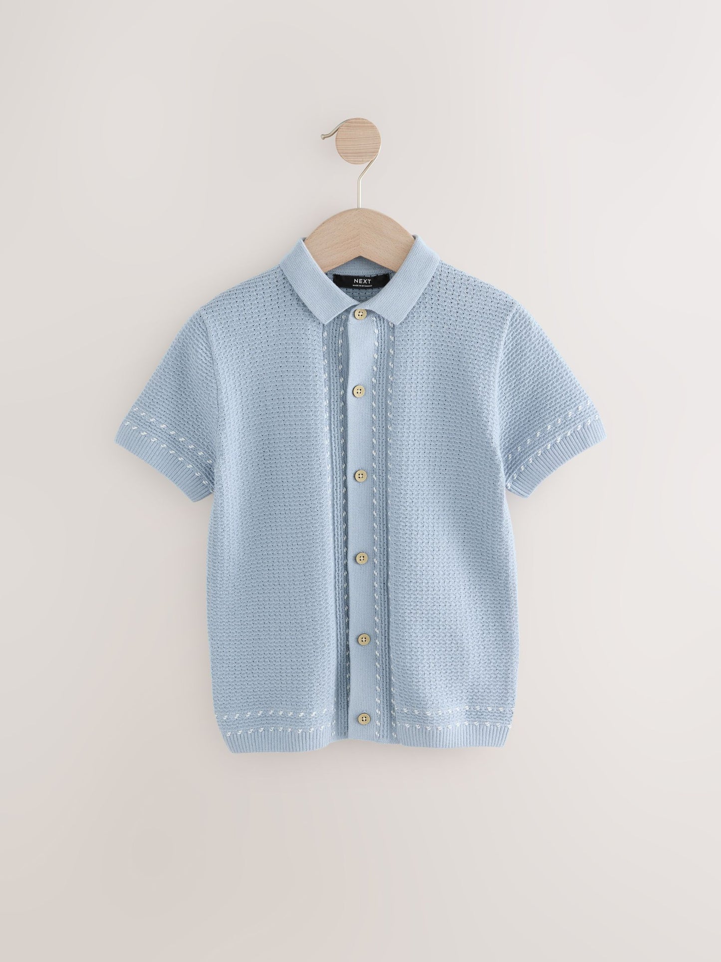 Dsiney Kidz - Light Blue 100% Cotton Short Sleeve Knitted Polo Shirt (3-16yrs) image 1