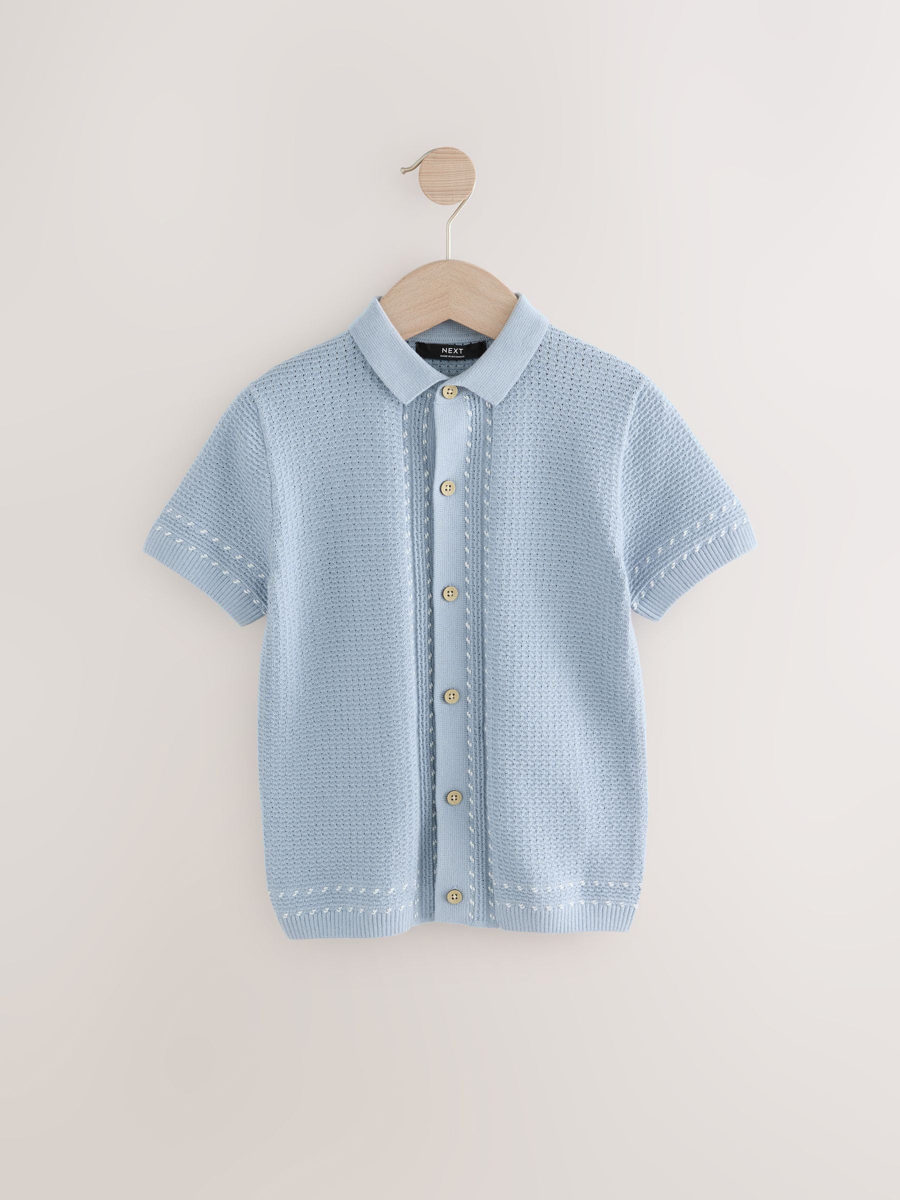 Dsiney Kidz - Light Blue 100% Cotton Short Sleeve Knitted Polo Shirt (3-16yrs) image 1