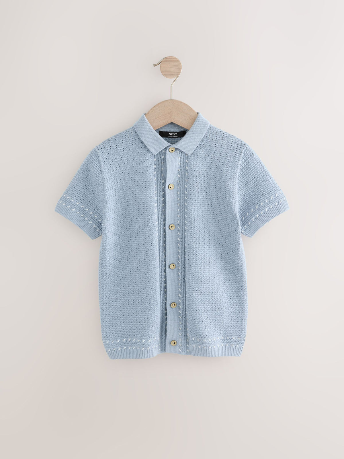 Dsiney Kidz - Light Blue 100% Cotton Short Sleeve Knitted Polo Shirt (3-16yrs) image 1