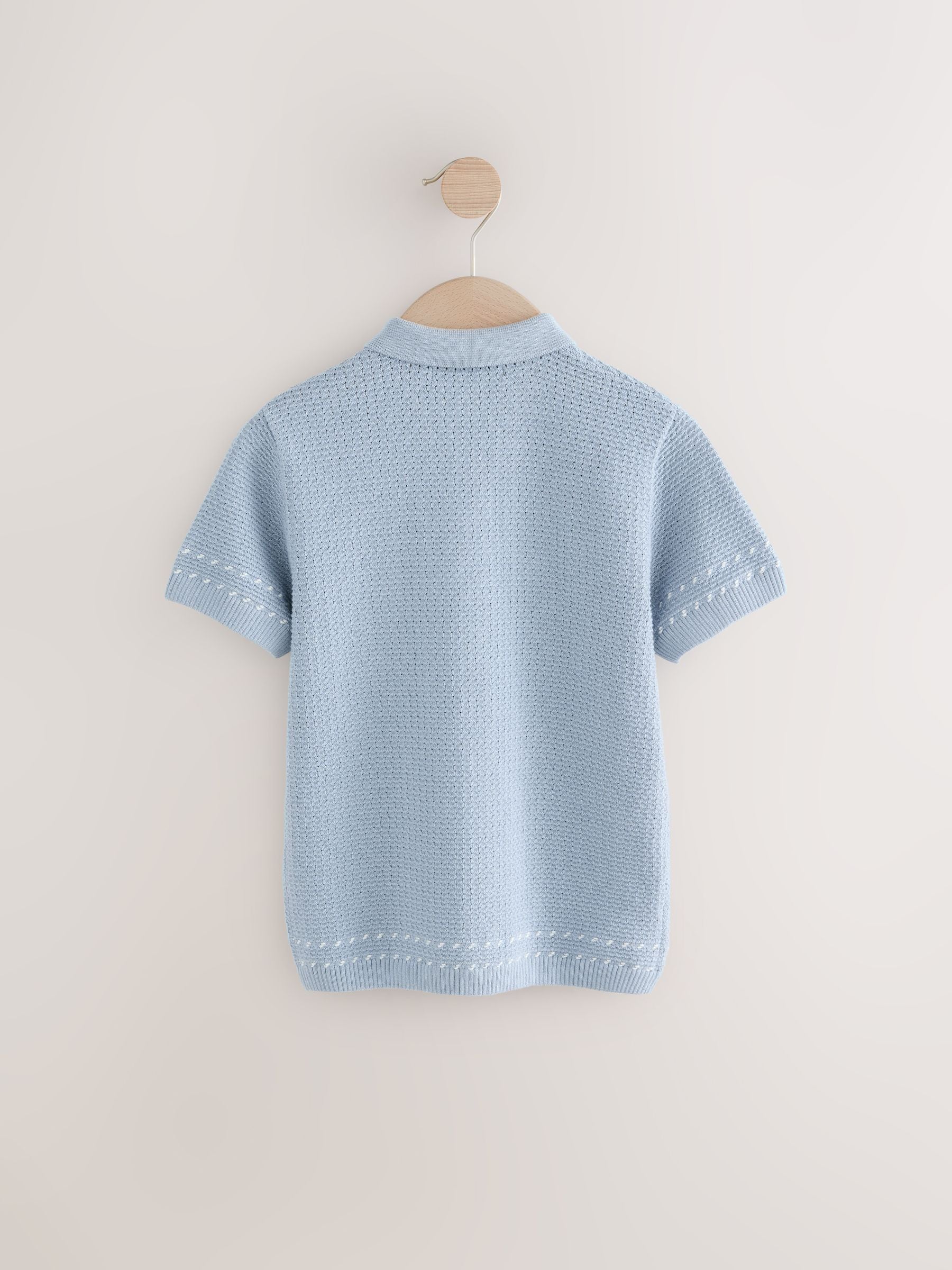 Dsiney Kidz - Light Blue 100% Cotton Short Sleeve Knitted Polo Shirt (3-16yrs) image 2