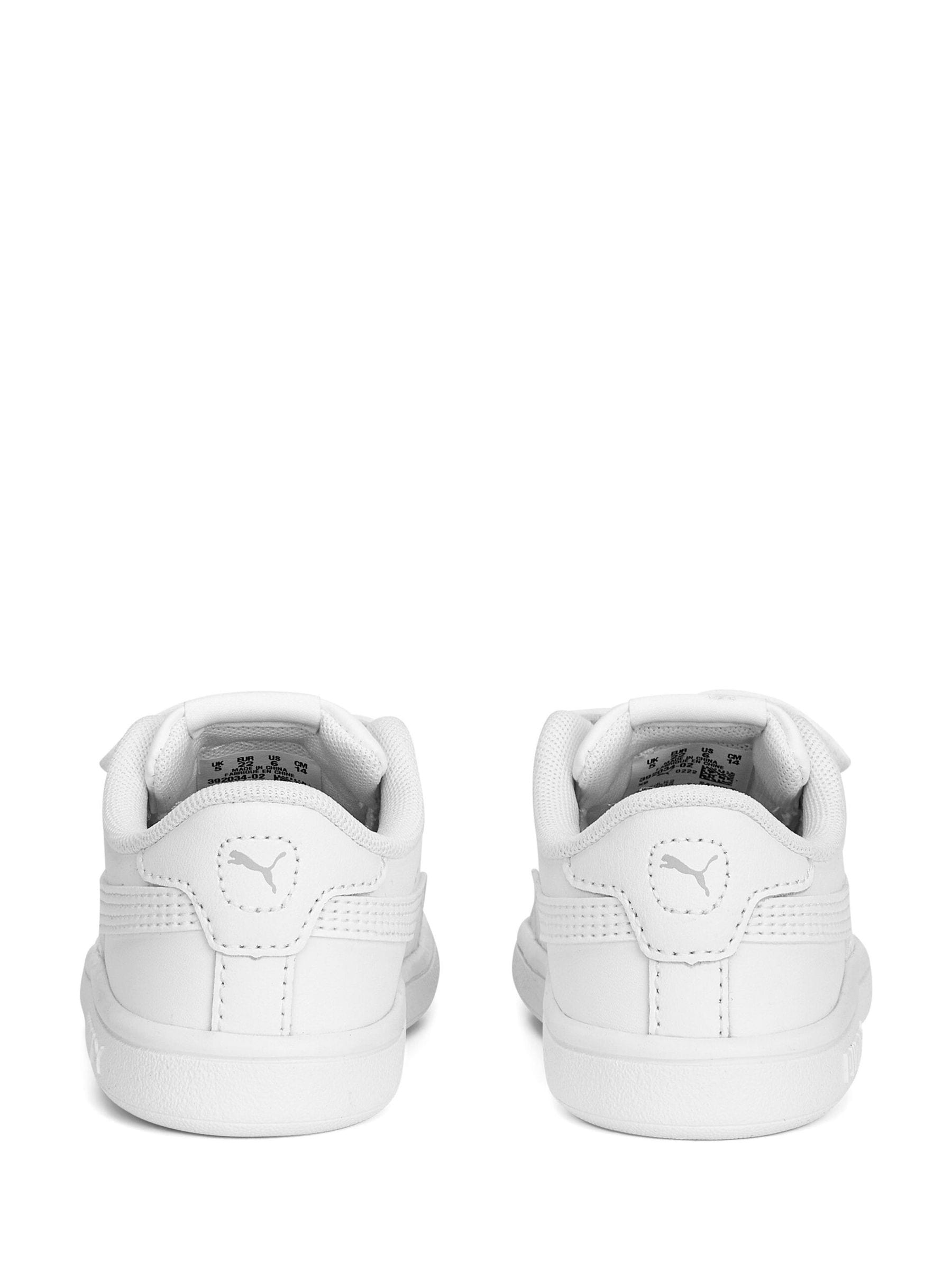 Puma Cotton White Smash 3.0 Leather V Baby Unisex Sneakers image 2