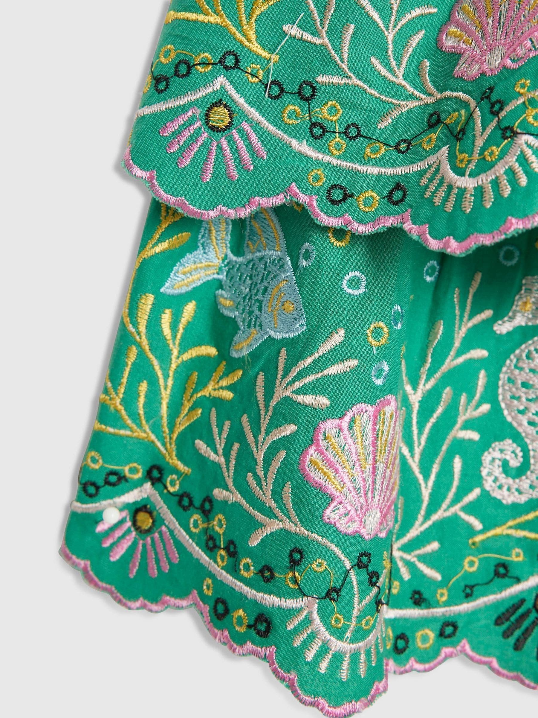 Dsiney Kidz - River Island Green Seahorse Beaded Frill Top & Rara Skirt Set image 4