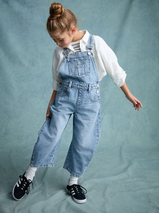 Denim Barrel 100% Cotton Dungarees (3-16yrs)