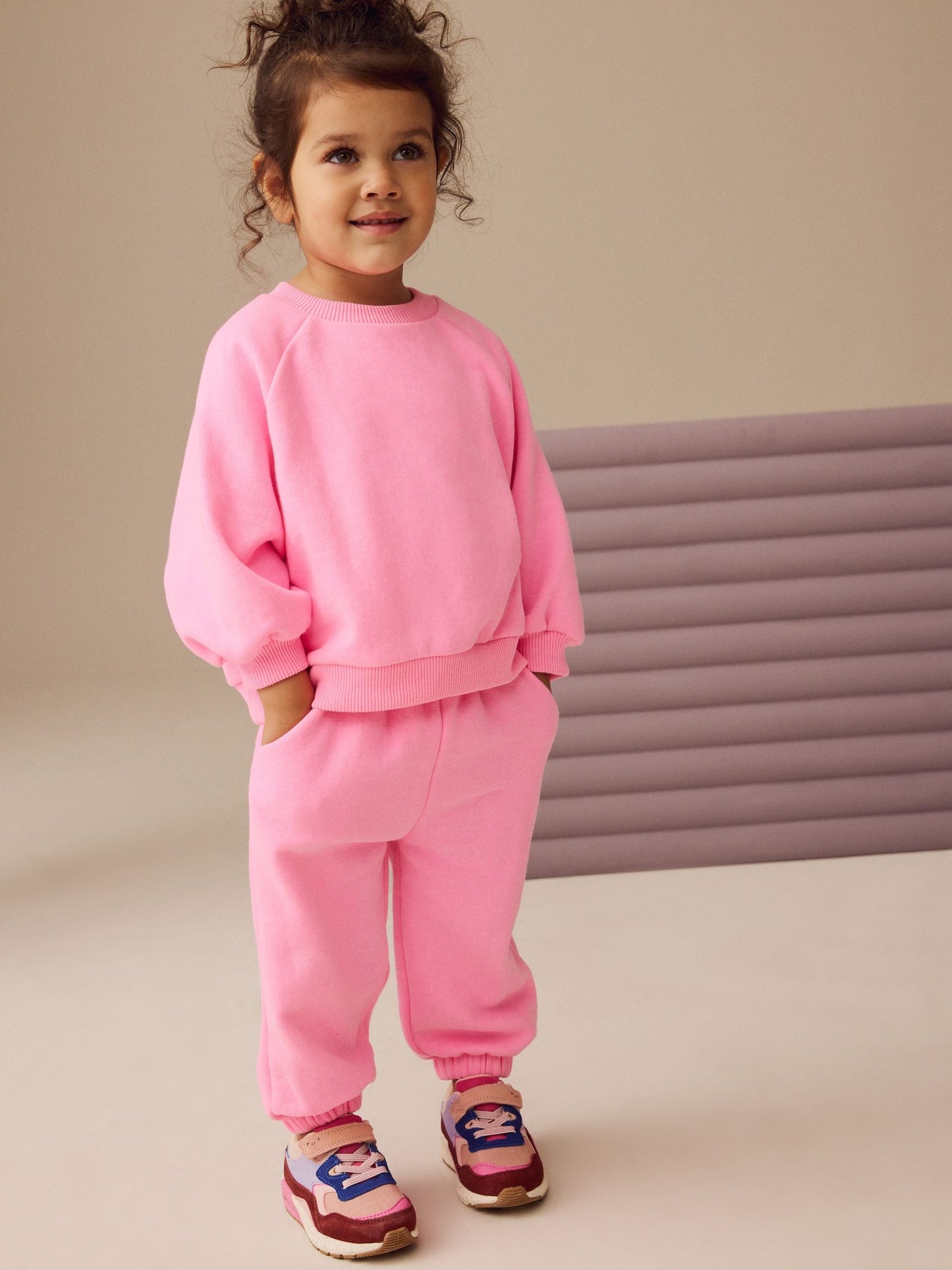 Bright Pink Cuffed Sweat Joggers (3mths-7yrs) image 2
