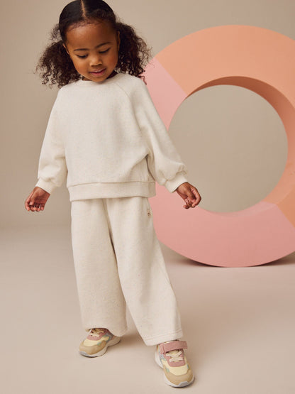 Oatmeal Wide Leg Sweat Joggers (3mths-7yrs) image 2