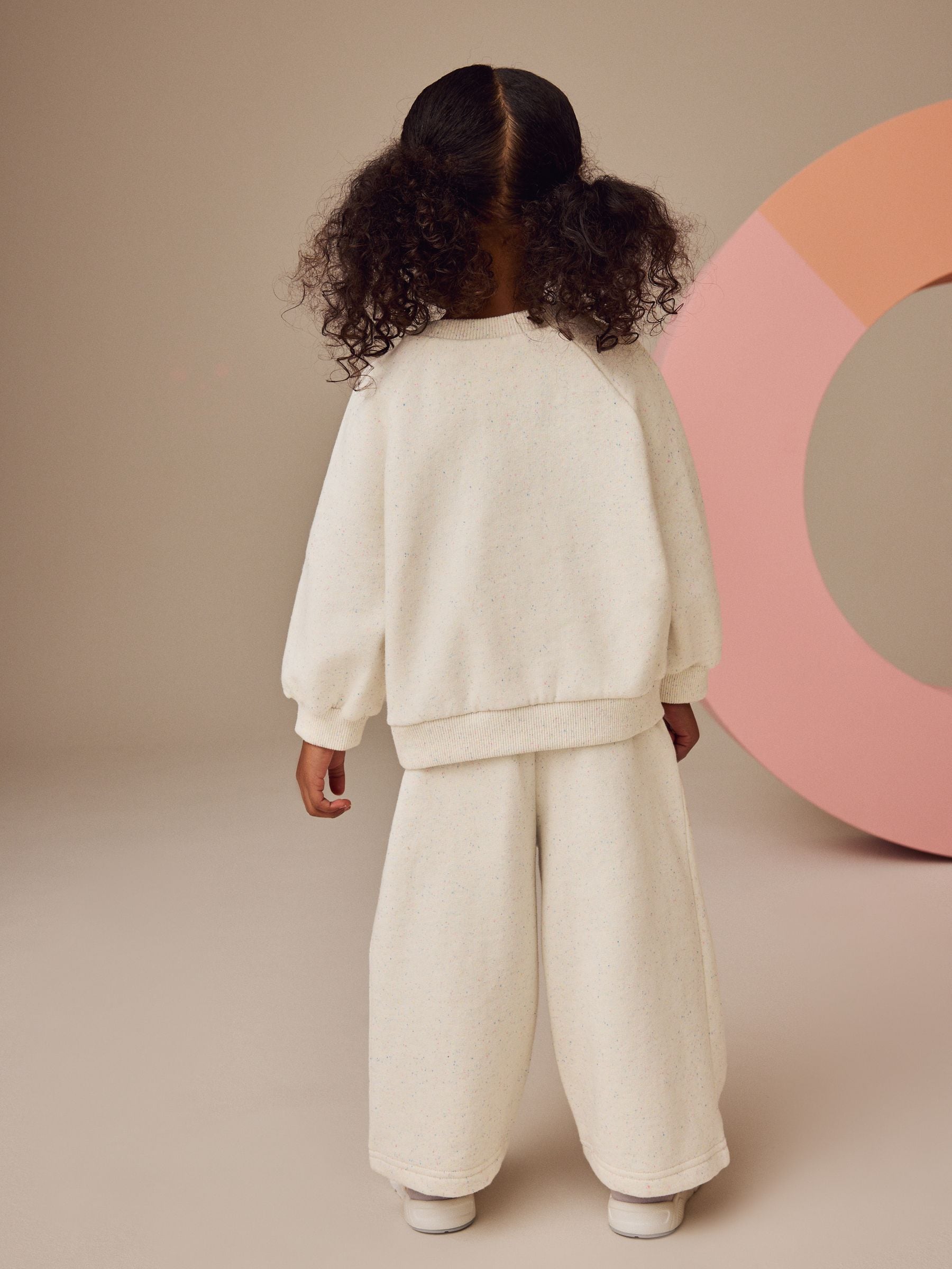 Oatmeal Wide Leg Sweat Joggers (3mths-7yrs) image 3