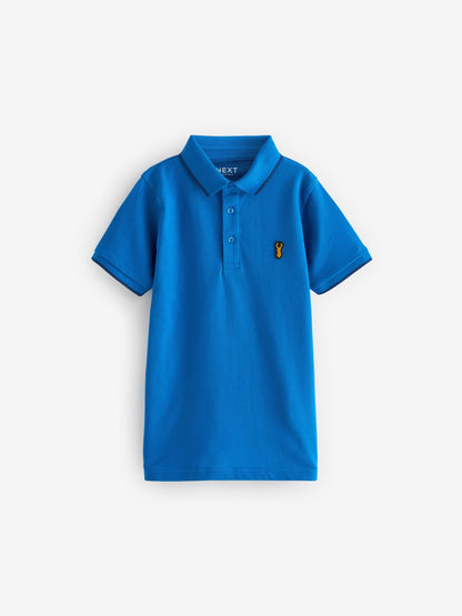 Dsiney Kidz - Blue/Navy/White Short Sleeve Polo Shirts 3 Pack (3-16yrs) image 3