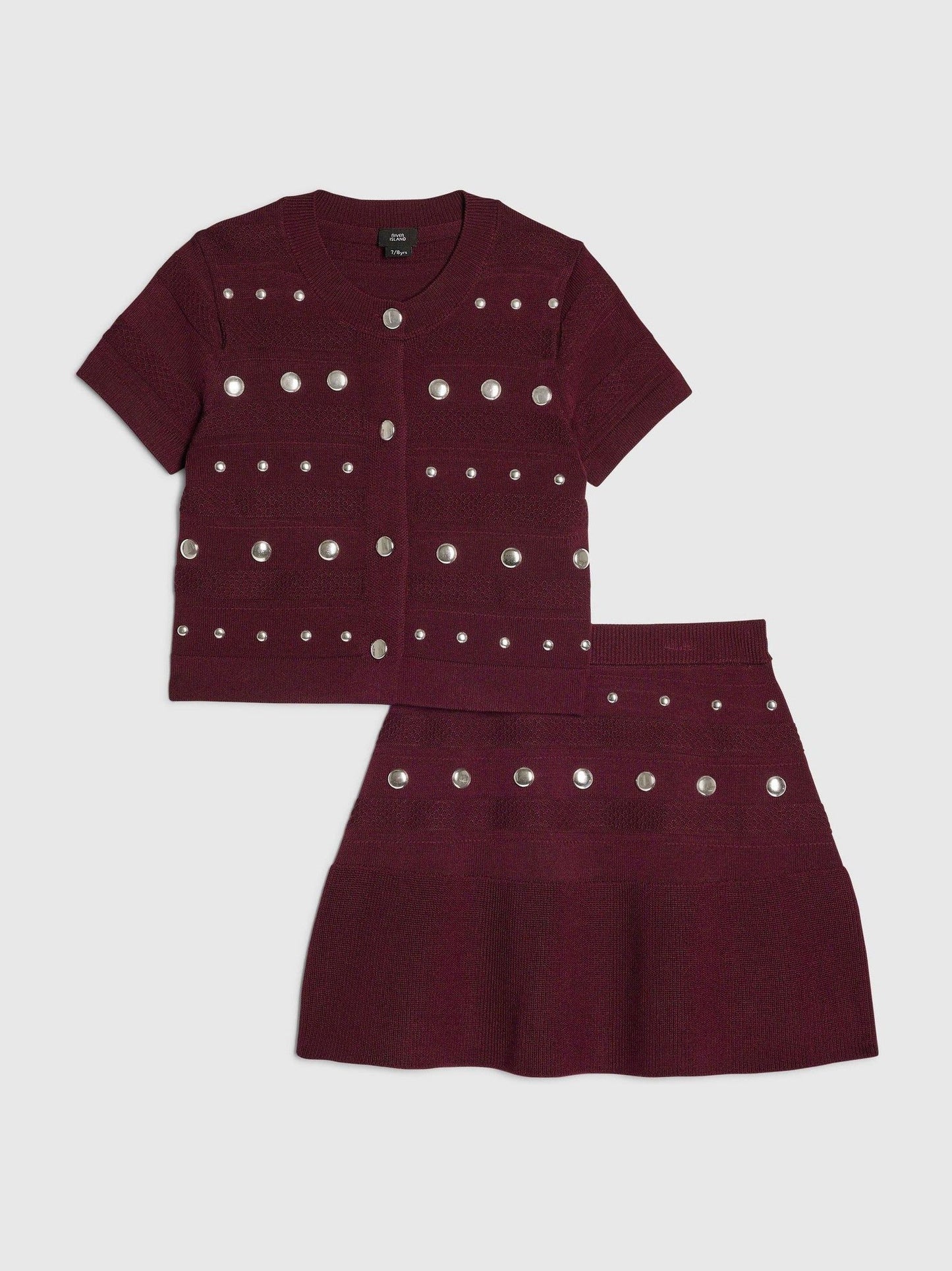 Dsiney Kidz - River Island Red Studded Top & Skirt Set image 1