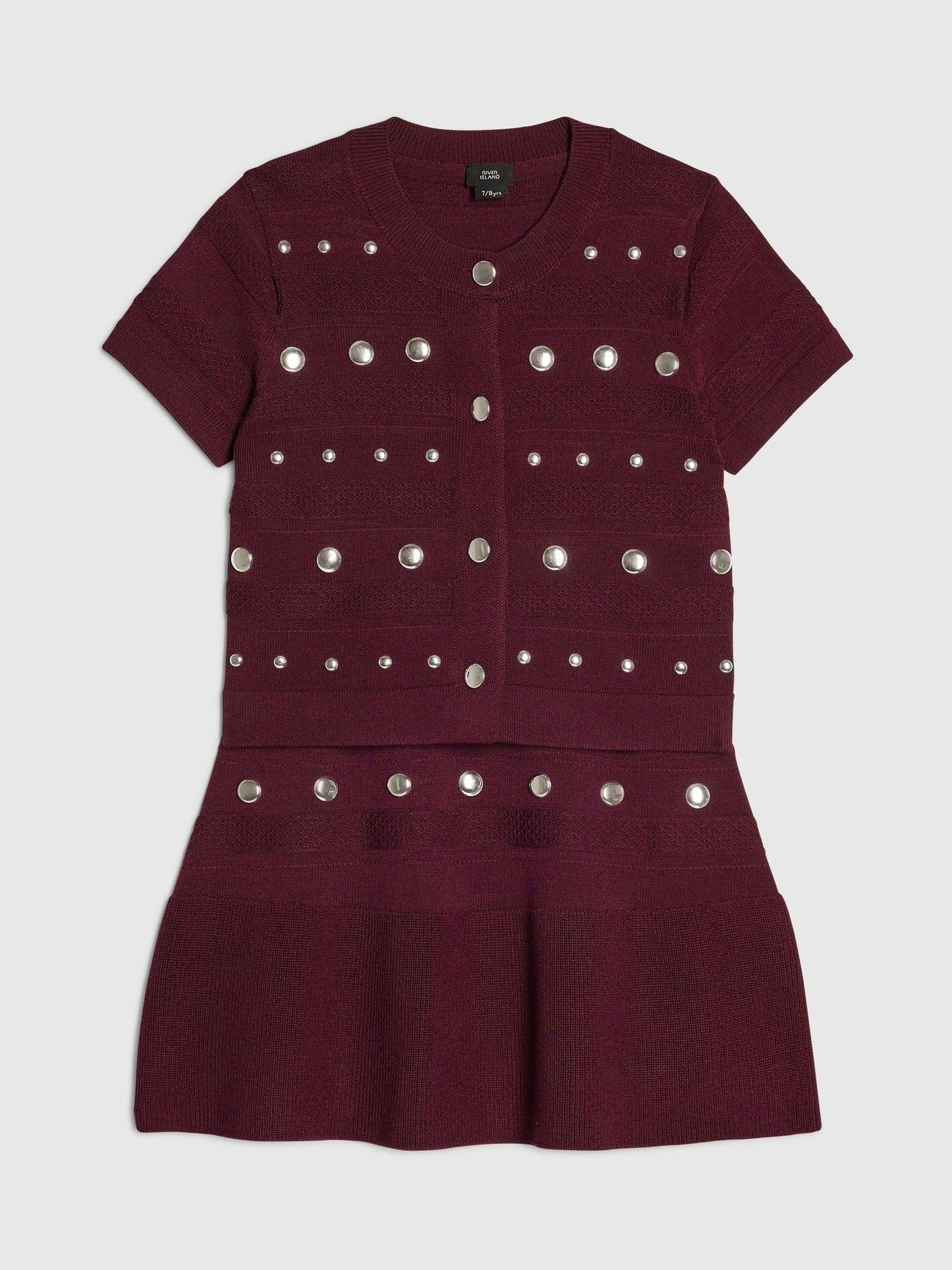 Dsiney Kidz - River Island Red Studded Top & Skirt Set image 3