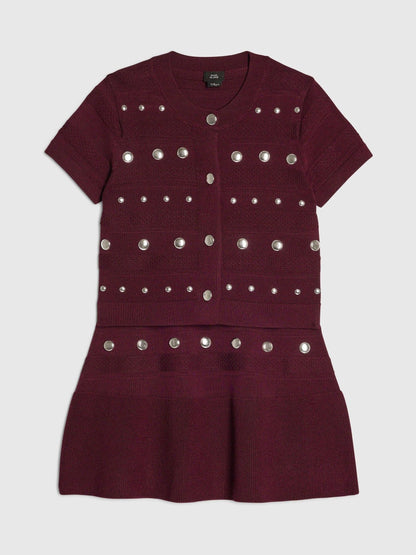 Dsiney Kidz - River Island Red Studded Top & Skirt Set image 3