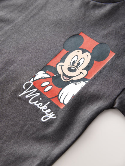 Charcoal Grey Mickey Mouse Short Sleeve T-Shirt (3mths-8yrs) image 4