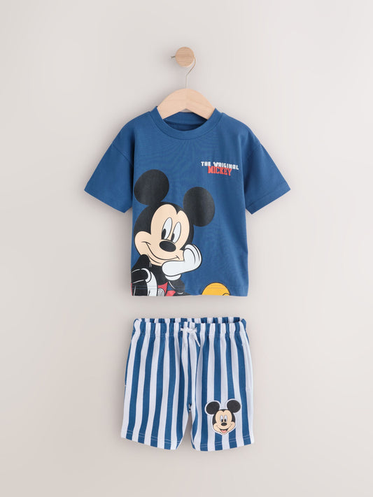 Blue/White Mickey Mouse T-Shirt & Shorts Set (3mths-8yrs) image 1