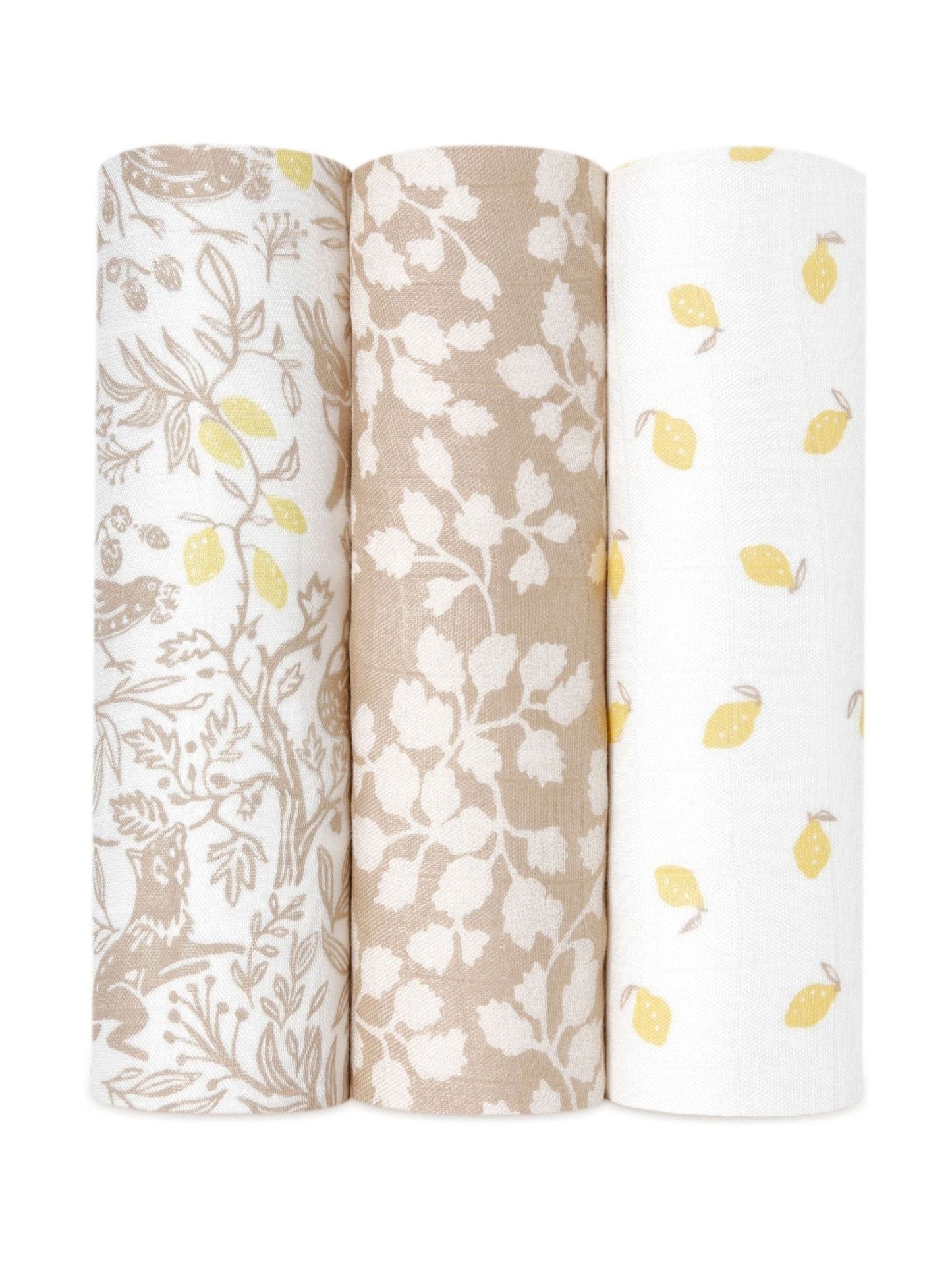 aden + anais White Large Muslin Silky Soft Natural Woodland 100% Cotton Blankets 3 Pack image 1