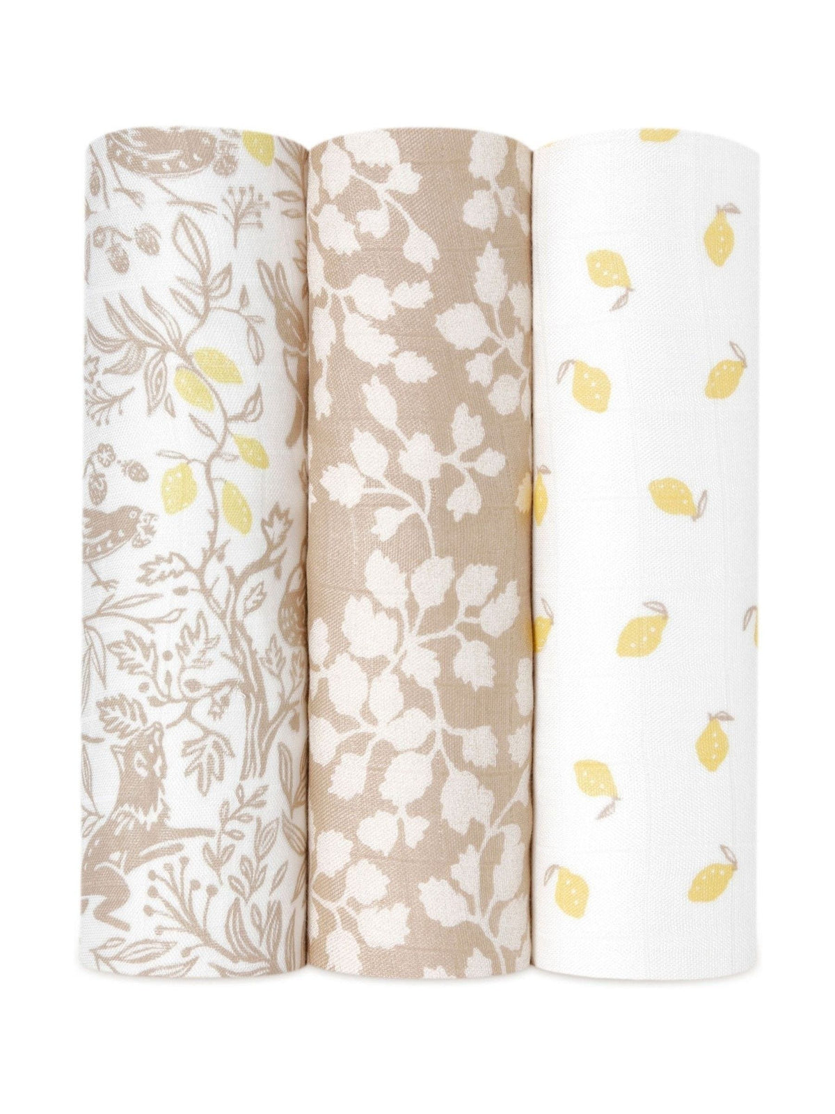 aden + anais White Large Muslin Silky Soft Natural Woodland 100% Cotton Blankets 3 Pack image 1