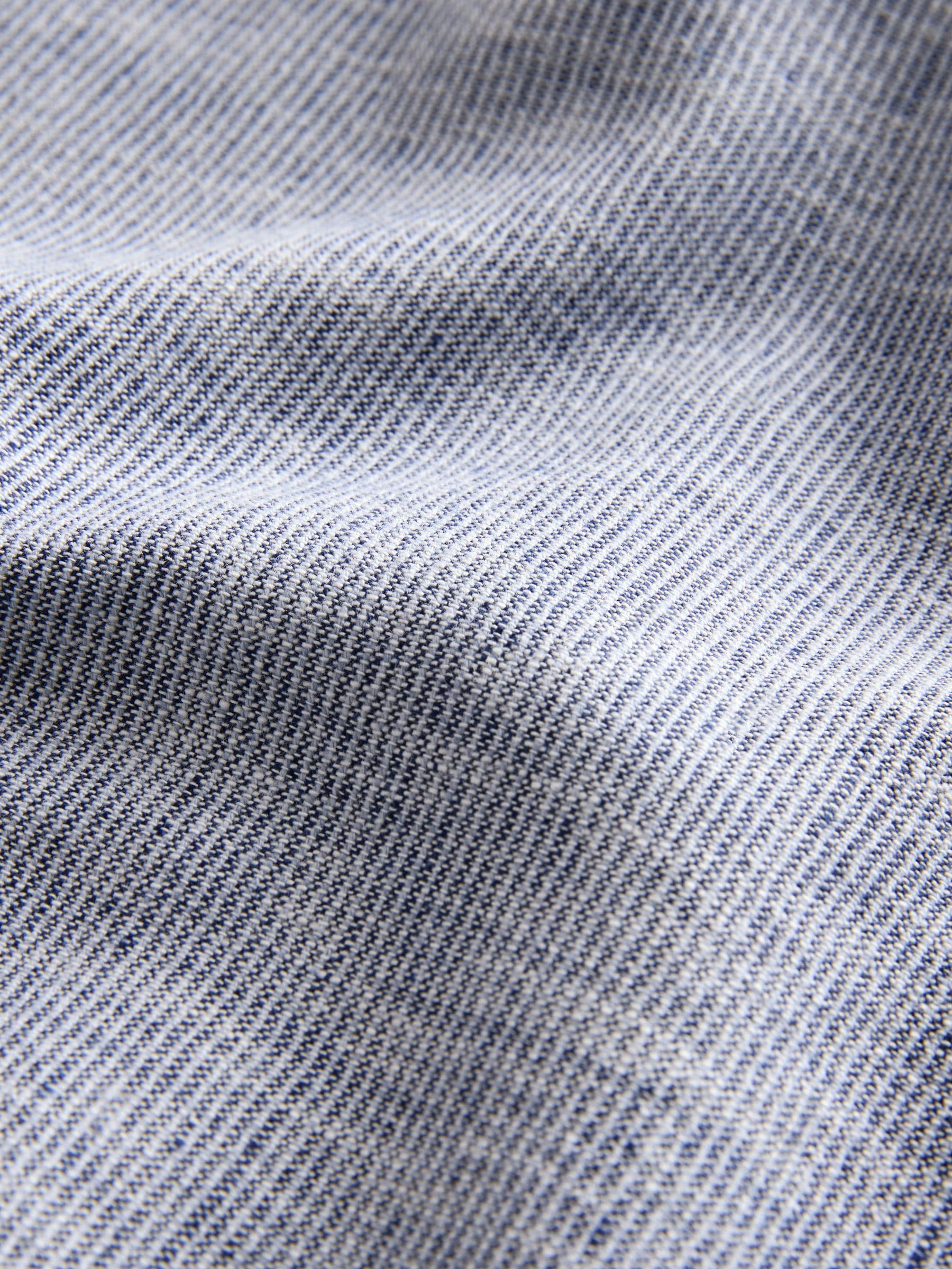 Dsiney Kidz - Blue Long Sleeve Grandad Collar Cotton/Linen Mix Texture Shirt (3-16yrs) image 5