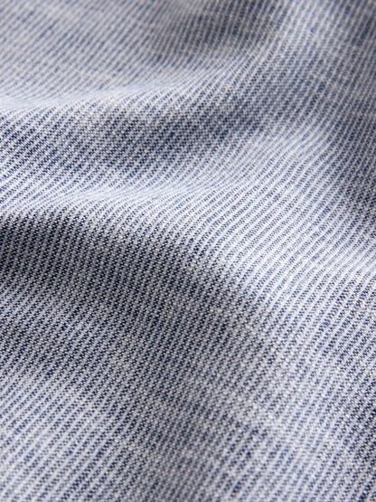 Dsiney Kidz - Blue Long Sleeve Grandad Collar Cotton/Linen Mix Texture Shirt (3-16yrs) image 5