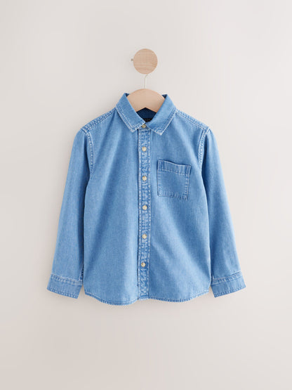 Dsiney Kidz - Blue Long Sleeve Denim Shirt (3-16yrs) image 1