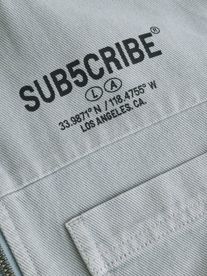 Grey Denim Overshirt 100% Cotton Zip Through Hoodie (3-16yrs)