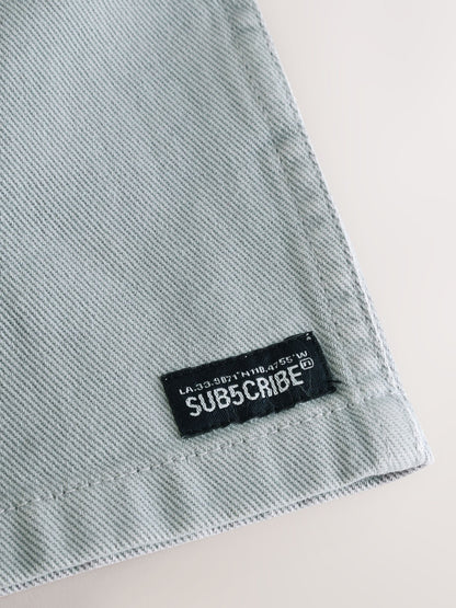 Grey Denim Overshirt 100% Cotton Zip Through Hoodie (3-16yrs)