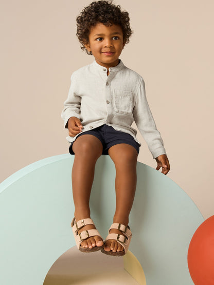 Dsiney Kidz - Neutral Grandad Collar Linen Mix Shirt (3mths-7yrs) image 3