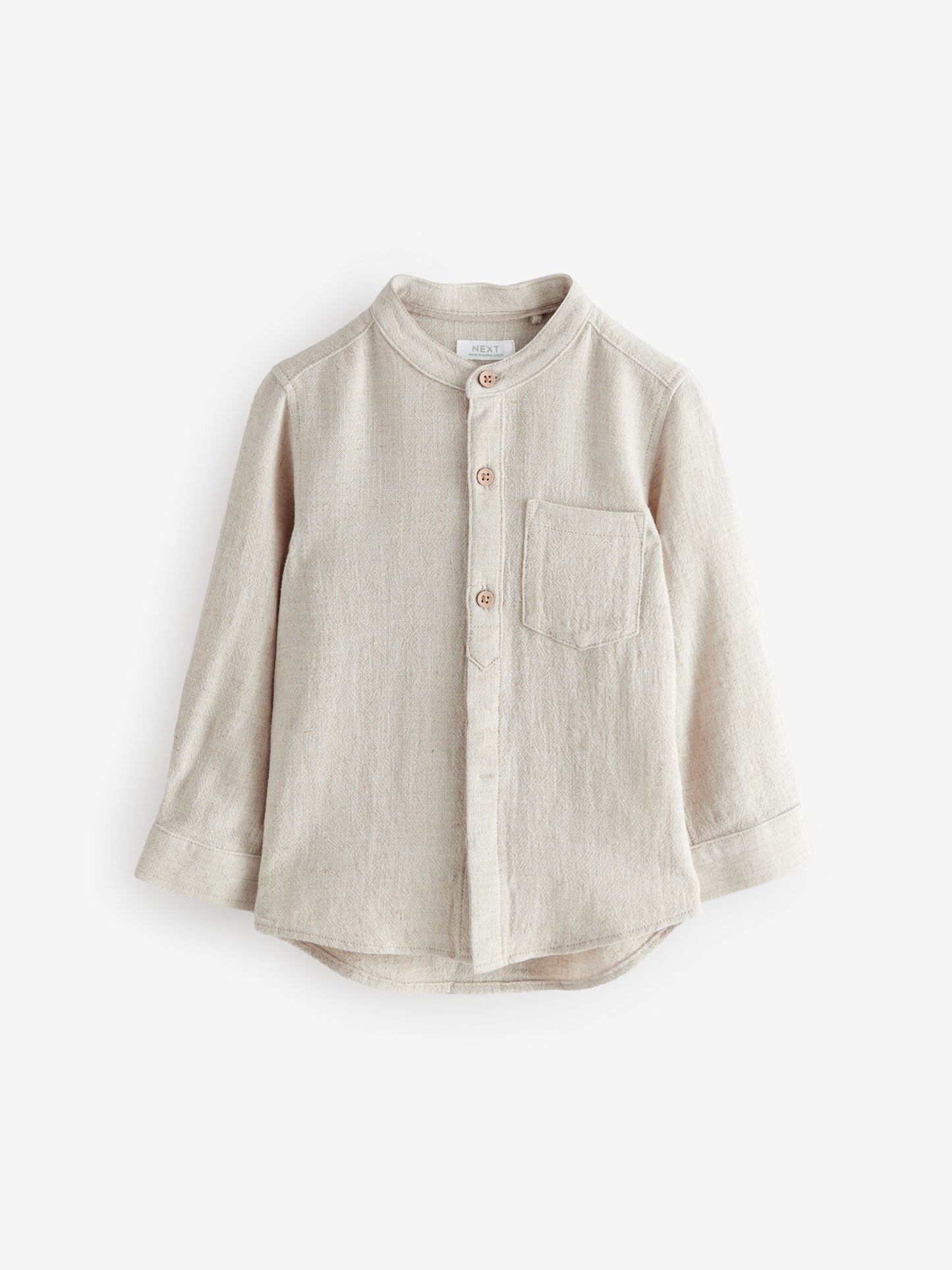 Dsiney Kidz - Neutral Grandad Collar Linen Mix Shirt (3mths-7yrs) image 5