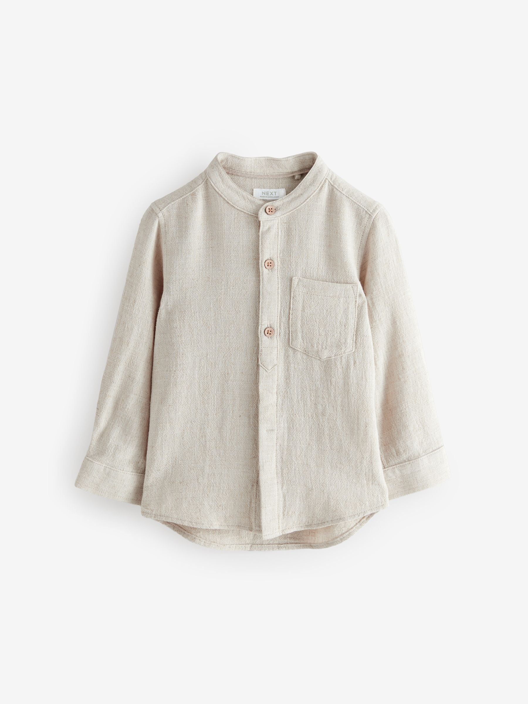 Dsiney Kidz - Neutral Grandad Collar Linen Mix Shirt (3mths-7yrs) image 5