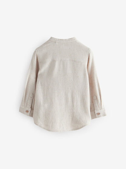 Dsiney Kidz - Neutral Grandad Collar Linen Mix Shirt (3mths-7yrs) image 6