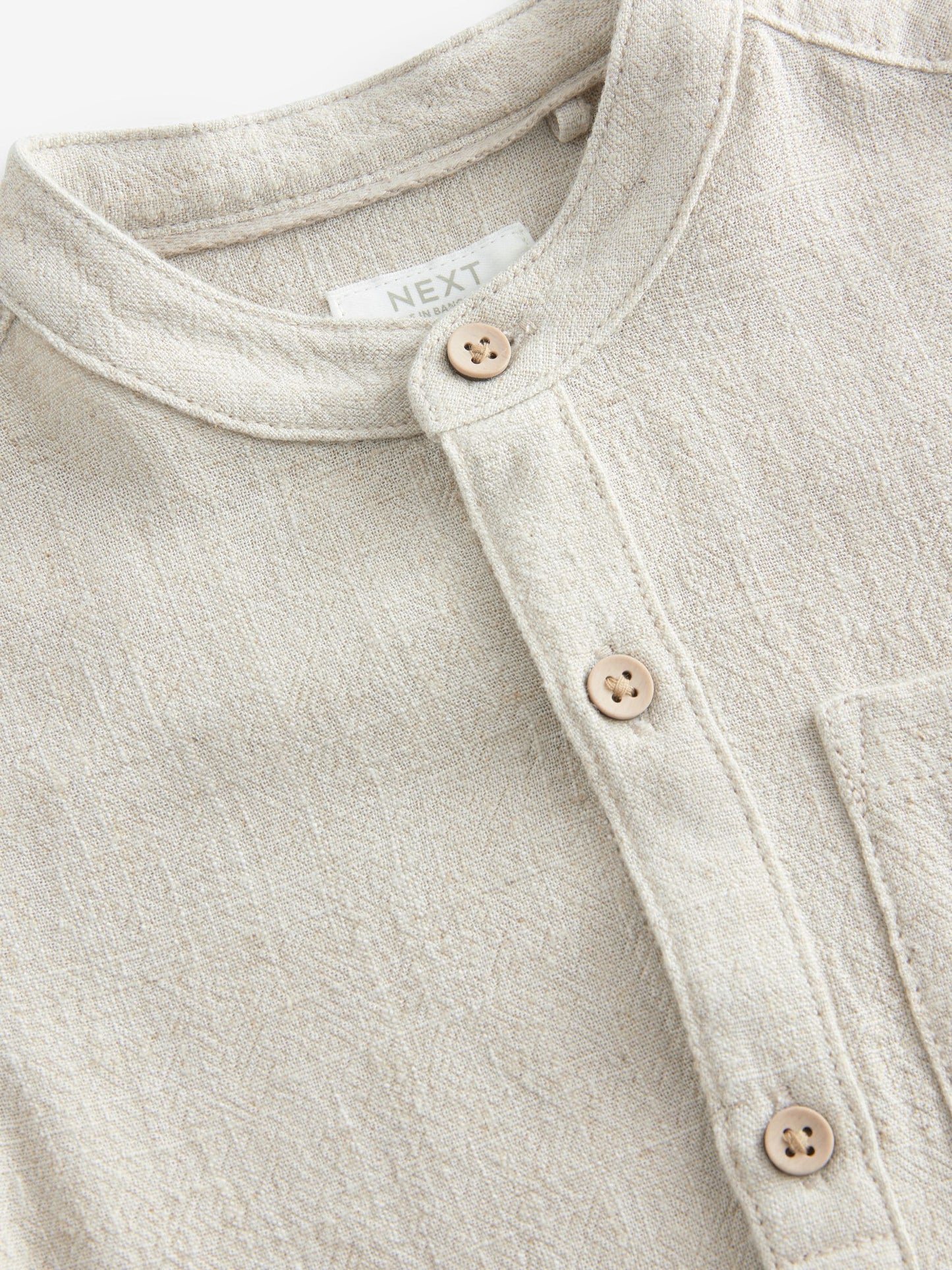 Dsiney Kidz - Neutral Grandad Collar Linen Mix Shirt (3mths-7yrs) image 7