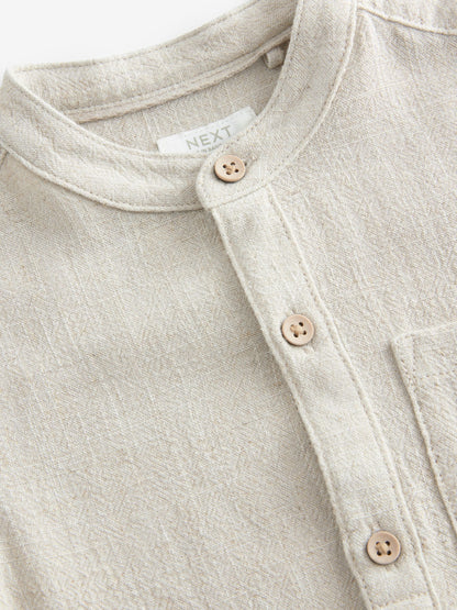 Dsiney Kidz - Neutral Grandad Collar Linen Mix Shirt (3mths-7yrs) image 7