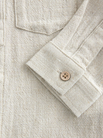 Dsiney Kidz - Neutral Grandad Collar Linen Mix Shirt (3mths-7yrs) image 8
