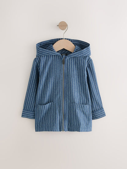 Blue Stripe Zip Through Hoodie (3mths-7yrs)