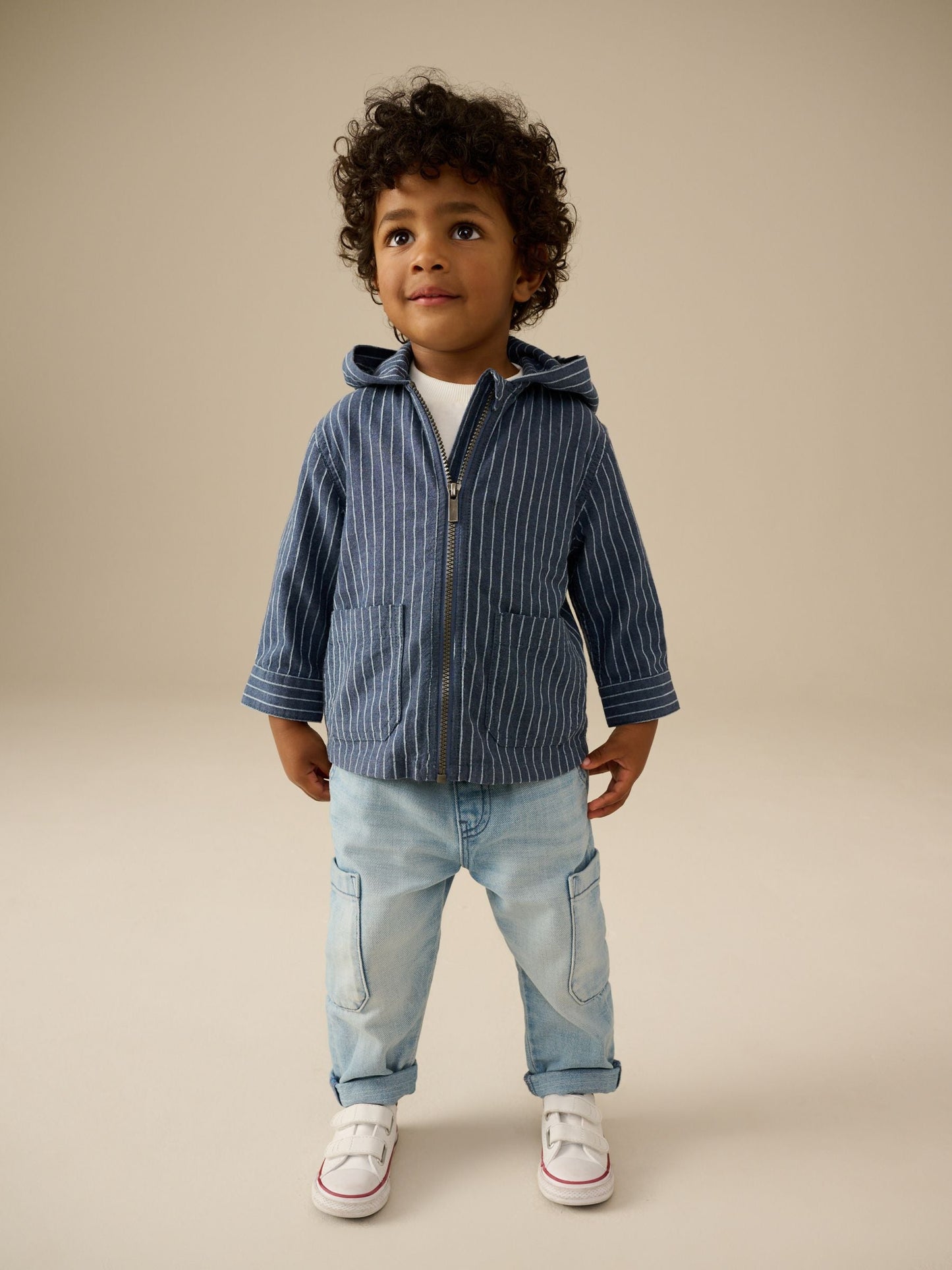 Blue Stripe Zip Through Hoodie (3mths-7yrs)