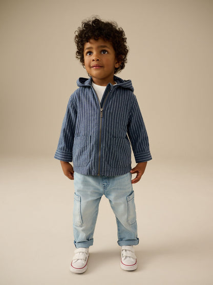 Blue Stripe Zip Through Hoodie (3mths-7yrs)