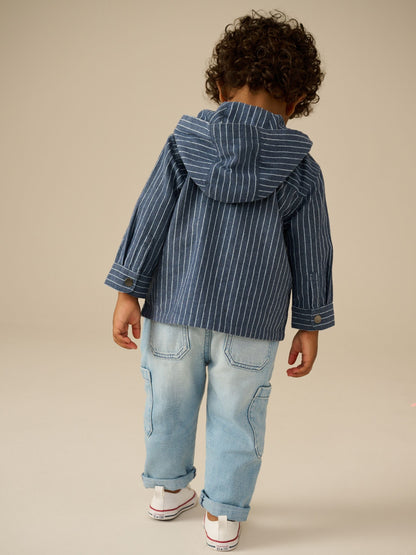 Blue Stripe Zip Through Hoodie (3mths-7yrs)
