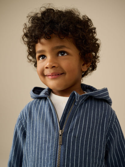 Blue Stripe Zip Through Hoodie (3mths-7yrs)