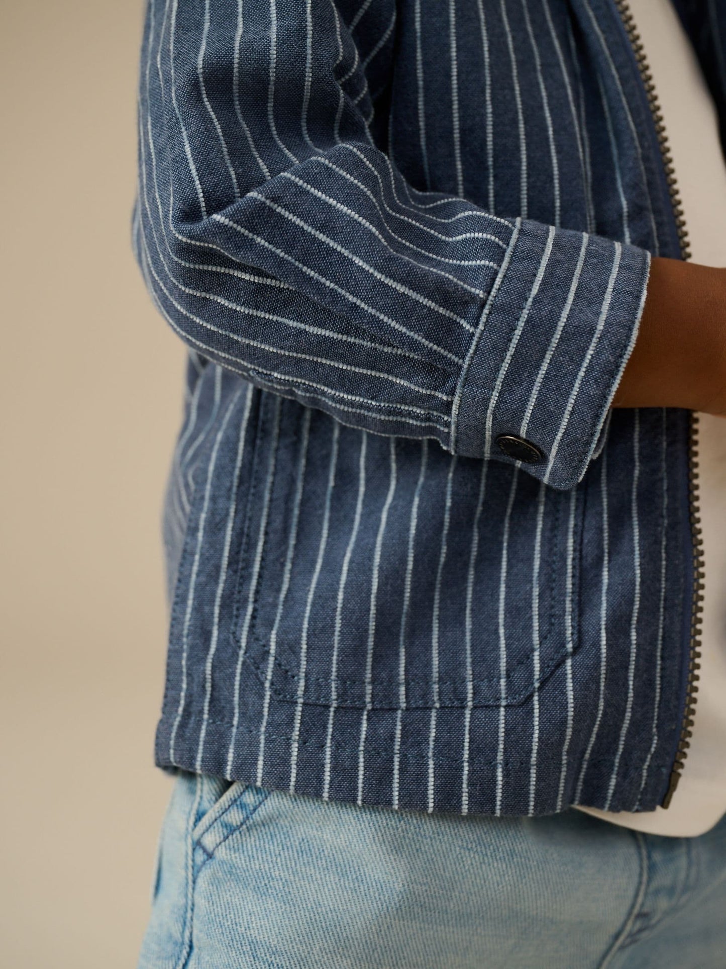 Blue Stripe Zip Through Hoodie (3mths-7yrs)